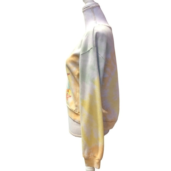 DISNEY - WOMENS/JUNIORS TYE DYE YELLOW GRAPHIC SWEATSHIRT SIZE 11-12 - Picture 3 of 10